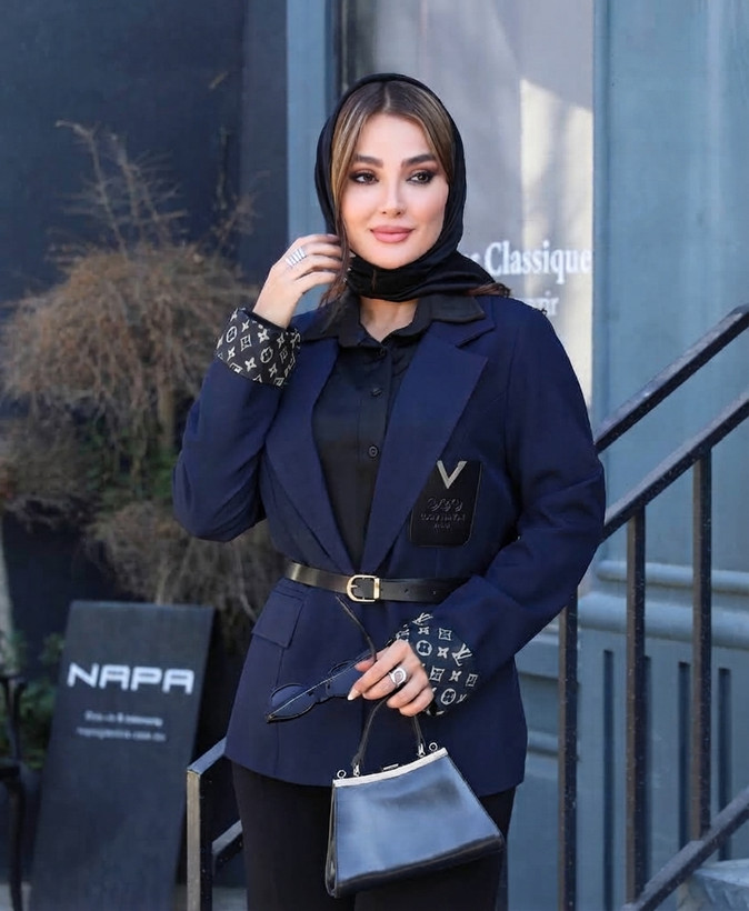 کت بزیاق لویی ویتون زنانه با کمربند | پک ۸ عددی