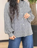 شومیز گلدار زنانه تنسل نخ