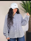 شومیز گلدار زنانه تنسل نخ